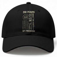 250 Years of Freedom Camo Flag Baseball Cap We The People Second Amendment 1776-2026 Patriotic