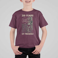 250 Years of Freedom Camo Flag T Shirt For Kid We The People Second Amendment 1776-2026 Patriotic