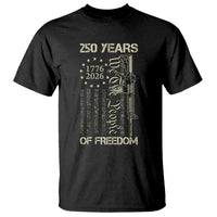250 Years of Freedom Camo Flag T Shirt We The People Second Amendment 1776-2026 Patriotic