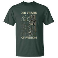250 Years of Freedom Camo Flag T Shirt We The People Second Amendment 1776-2026 Patriotic