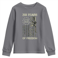 250 Years of Freedom Camo Flag Youth Sweatshirt We The People Second Amendment 1776-2026 Patriotic
