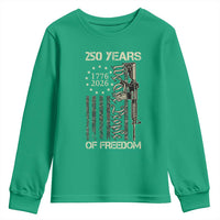 250 Years of Freedom Camo Flag Youth Sweatshirt We The People Second Amendment 1776-2026 Patriotic