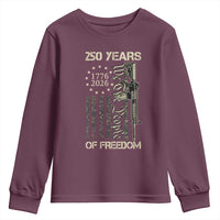 250 Years of Freedom Camo Flag Youth Sweatshirt We The People Second Amendment 1776-2026 Patriotic