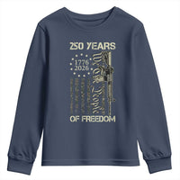 250 Years of Freedom Camo Flag Youth Sweatshirt We The People Second Amendment 1776-2026 Patriotic