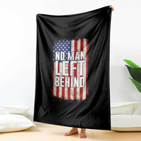No Man Left Behind Patriotic Throw Blanket Distressed American Flag