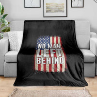 No Man Left Behind Patriotic Throw Blanket Distressed American Flag