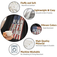 No Man Left Behind Patriotic Throw Blanket Distressed American Flag