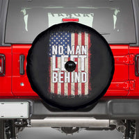 No Man Left Behind Patriotic Spare Tire Cover Distressed American Flag