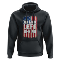 No Man Left Behind Patriotic Hoodie Distressed American Flag