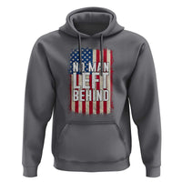 No Man Left Behind Patriotic Hoodie Distressed American Flag