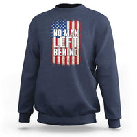 No Man Left Behind Patriotic Sweatshirt Distressed American Flag