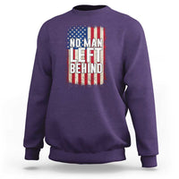 No Man Left Behind Patriotic Sweatshirt Distressed American Flag