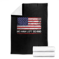 No Man Left Behind Distressed USA Flag Throw Blanket Patriotic US Military Brotherhood