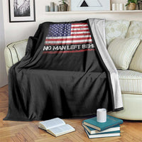 No Man Left Behind Distressed USA Flag Throw Blanket Patriotic US Military Brotherhood