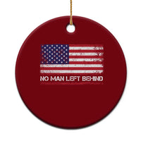 No Man Left Behind Distressed USA Flag Ceramic Ornament Patriotic US Military Brotherhood