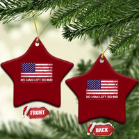 No Man Left Behind Distressed USA Flag Ceramic Ornament Patriotic US Military Brotherhood