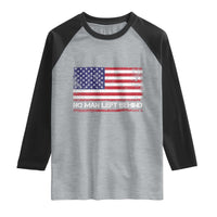 No Man Left Behind Distressed USA Flag Raglan Shirt Patriotic US Military Brotherhood