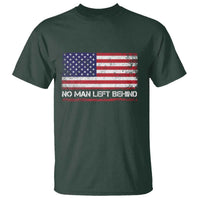 No Man Left Behind Distressed USA Flag T Shirt Patriotic US Military Brotherhood