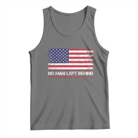 No Man Left Behind Distressed USA Flag Tank Top Patriotic US Military Brotherhood