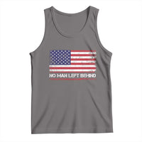 No Man Left Behind Distressed USA Flag Tank Top Patriotic US Military Brotherhood