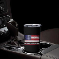 No Man Left Behind Distressed USA Flag Tumbler Cup Patriotic US Military Brotherhood