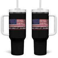 No Man Left Behind Distressed USA Flag Tumbler With Handle Patriotic US Military Brotherhood