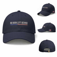 No Man Left Behind Minimalist Patriotic Flag Baseball Cap US Military Brotherhood Pride