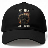 No Man Left Behind Soldiers Brotherhood Baseball Cap American Flag US Military