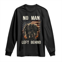 No Man Left Behind Soldiers Brotherhood Long Sleeve Shirt American Flag US Military