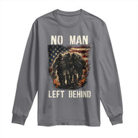No Man Left Behind Soldiers Brotherhood Long Sleeve Shirt American Flag US Military