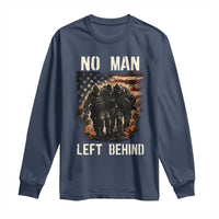 No Man Left Behind Soldiers Brotherhood Long Sleeve Shirt American Flag US Military