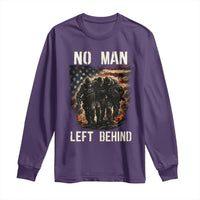 No Man Left Behind Soldiers Brotherhood Long Sleeve Shirt American Flag US Military