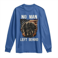 No Man Left Behind Soldiers Brotherhood Long Sleeve Shirt American Flag US Military