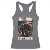 No Man Left Behind Soldiers Brotherhood Racerback Tank Top American Flag US Military