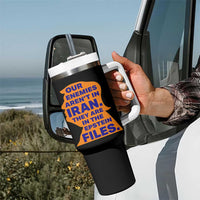 Our Enemies Aren't In Iran Tumbler With Handle Epstein Files Silhouette Political Satire