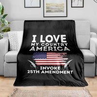 I Love My Country Invoke 25th Amendment Throw Blanket Distressed Flag Patriotic Political Satire