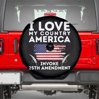 I Love My Country Invoke 25th Amendment Spare Tire Cover Distressed Flag Patriotic Political Satire