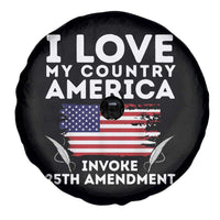 I Love My Country Invoke 25th Amendment Spare Tire Cover Distressed Flag Patriotic Political Satire