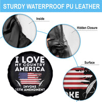 I Love My Country Invoke 25th Amendment Spare Tire Cover Distressed Flag Patriotic Political Satire