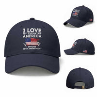 I Love My Country Invoke 25th Amendment Baseball Cap Distressed Flag Patriotic Political Satire