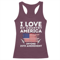 I Love My Country Invoke 25th Amendment Racerback Tank Top Distressed Flag Patriotic Political Satire