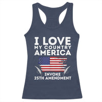 I Love My Country Invoke 25th Amendment Racerback Tank Top Distressed Flag Patriotic Political Satire