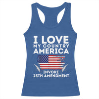 I Love My Country Invoke 25th Amendment Racerback Tank Top Distressed Flag Patriotic Political Satire