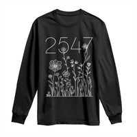 25 47 Floral Wildflower Subtle Graphic Long Sleeve Shirt Political Satire Patriotic 25th Amendment