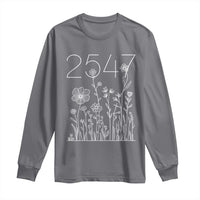 25 47 Floral Wildflower Subtle Graphic Long Sleeve Shirt Political Satire Patriotic 25th Amendment