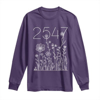 25 47 Floral Wildflower Subtle Graphic Long Sleeve Shirt Political Satire Patriotic 25th Amendment