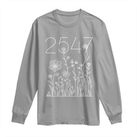 25 47 Floral Wildflower Subtle Graphic Long Sleeve Shirt Political Satire Patriotic 25th Amendment