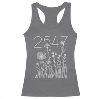 25 47 Floral Wildflower Subtle Graphic Racerback Tank Top Political Satire Patriotic 25th Amendment