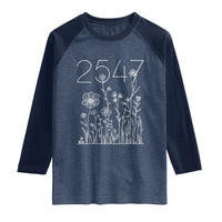 25 47 Floral Wildflower Subtle Graphic Raglan Shirt Political Satire Patriotic 25th Amendment