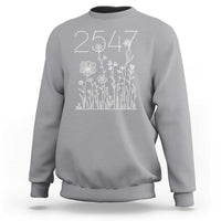 25 47 Floral Wildflower Subtle Graphic Sweatshirt Political Satire Patriotic 25th Amendment